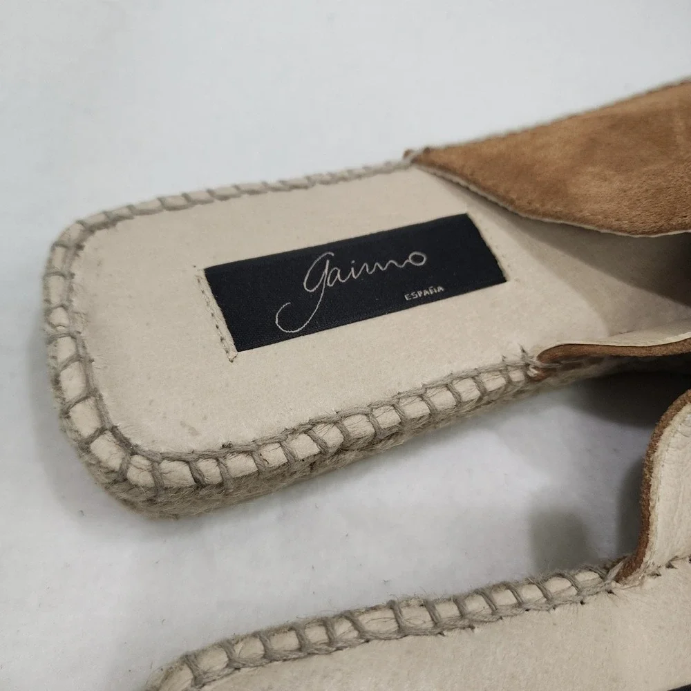 Gaimo Women Eu 42 Us 11 Slide Brown Suede Comfort Slip On Espadrille Sandals